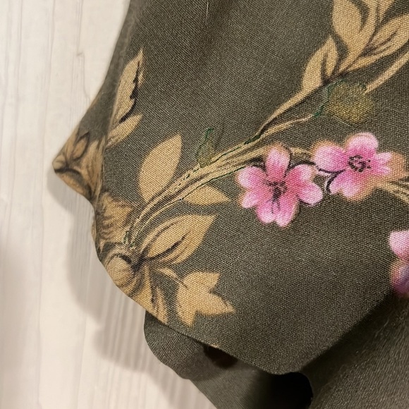 Karen STEVENS Short Sleeve Maxi Dress Cloth buttons Peter Pan Collar size 4 - Picture 6 of 14